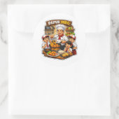 Chef Cooking Sticker Cute Cook Design ラウンドシール (バッグ)