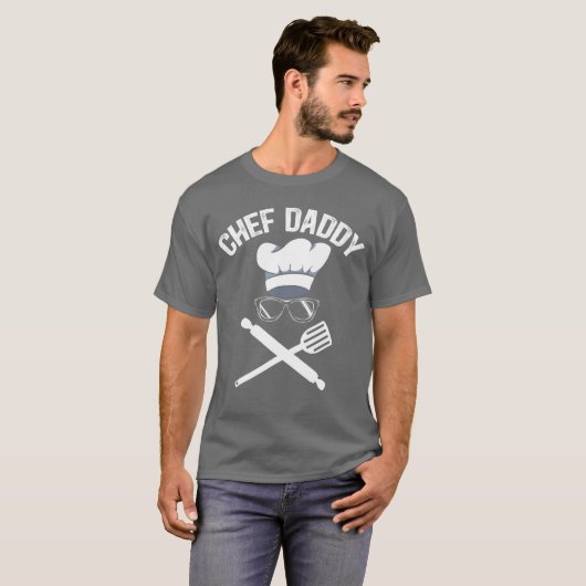 Chef Daddy Best Dad Ever Culinary Cooking Baking F Tシャツ (正面フル)