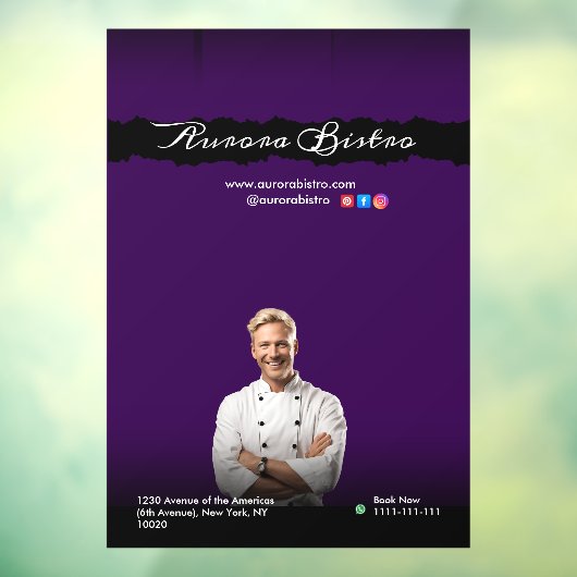 Chef Dark Violet with Black Shadows ウィンドウサイン (シート3)