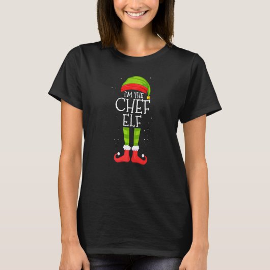 Chef Elf Matching Family Group Christmas Party Paj Tシャツ (正面)