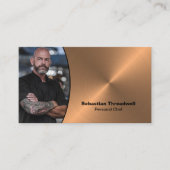 Chef Faux Copper Professional Photo QR Code  名刺 (正面)