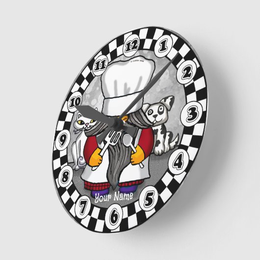 Chef gnome  ラウンド壁時計 (傾斜)