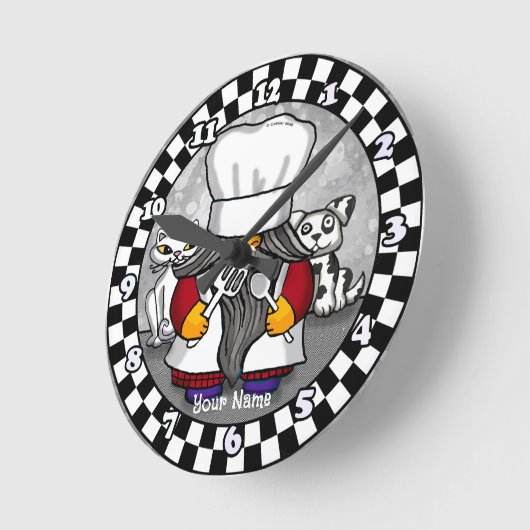 Chef gnome  ラウンド壁時計 (傾斜)