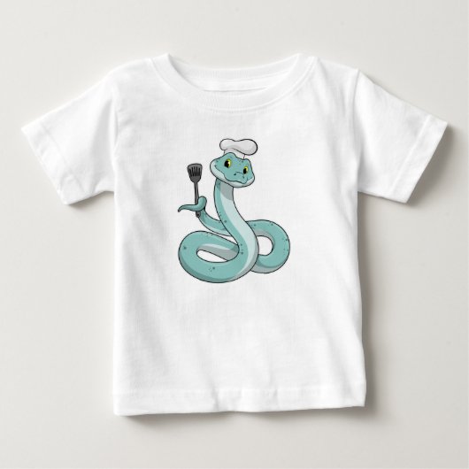 Chef hatとの調理師としてのヘビ ベビーTシャツ (正面)