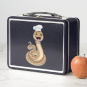 Chef hatとの調理師としてのヘビ メタルランチボックス (インサイチュ)