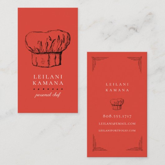 Chef Hatの名刺料理 名刺 (正面/裏面)