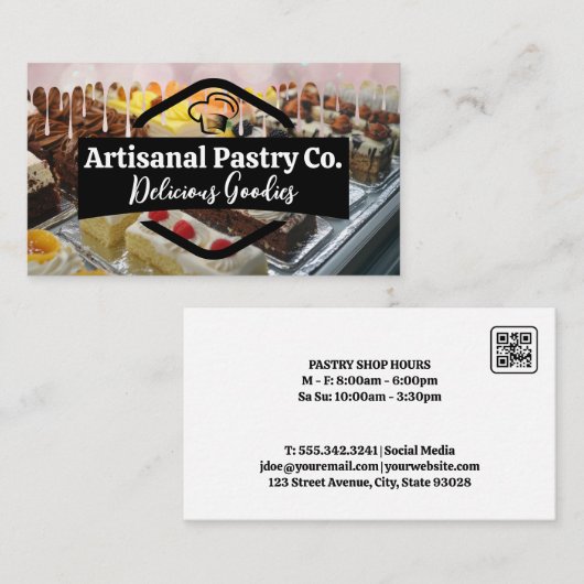 Chef Hat | Bakery | Pastries 名刺 (正面/裏面)