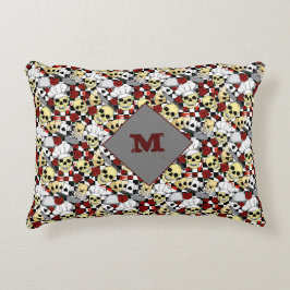 Chef Hats and Red Rosesのスケルトンスカルプリント アクセントクッション