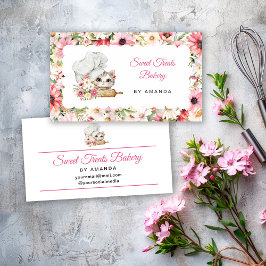 Chef Kitten Bakery Pink 名刺