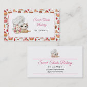 Chef Kitten Bakery Pink 名刺 (正面/裏面)