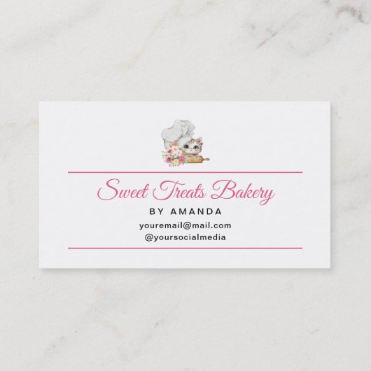 Chef Kitten Bakery Pink 名刺 (裏面)