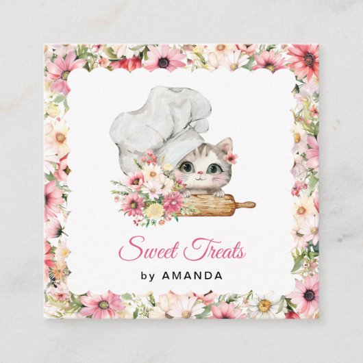 Chef Kitten Bakery Thank you スクエア名刺 (正面)