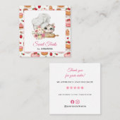 Chef Kitten Bakery Thank you スクエア名刺 (正面/裏面)