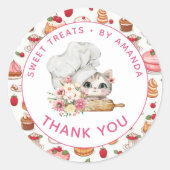 Chef Kitten Bakery Thank you ラウンドシール (正面)