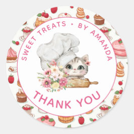 Chef Kitten Bakery Thank you ラウンドシール