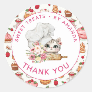 Chef Kitten Bakery Thank you ラウンドシール