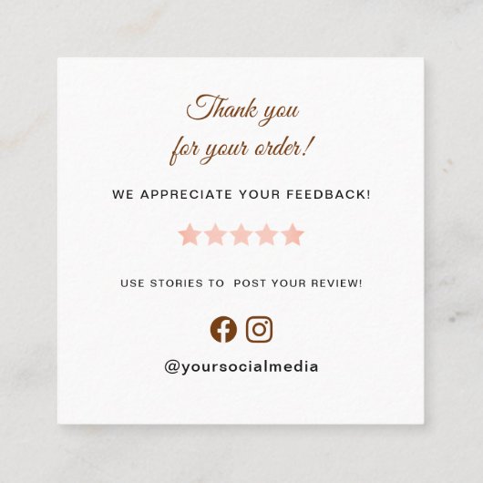 Chef Kitten Thank you スクエア名刺 (裏面)