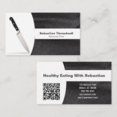 Chef Knife Leather Replaceable Photo & QR Code 名刺 (正面/裏面)