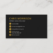 Chef Knife Personal Chef Catering Gold Black 名刺 (裏面)