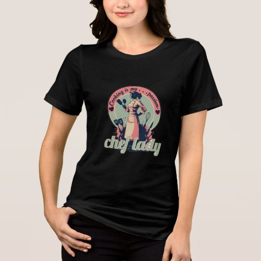 Chef lady retro style トライブレンドTシャツ (正面)