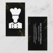 Chef Logo | 黒大理石 名刺 (正面/裏面)
