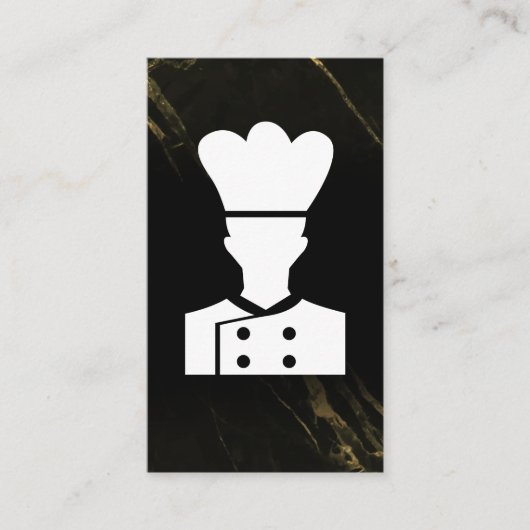 Chef Logo | 黒大理石 名刺 (正面)