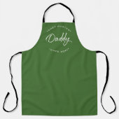 Chef Master Daddy パーソナライズドイヤーモダン グリーン エプロン (正面)