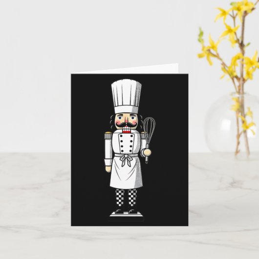 Chef Nutcracker Cook Hat Xmas  カード (黄色い花)