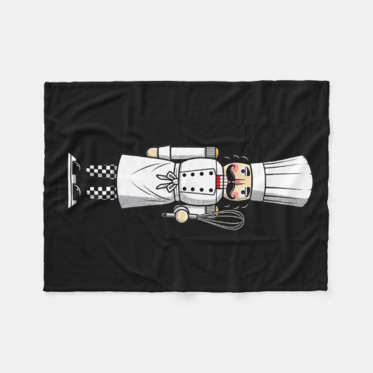 Chef Nutcracker Cook Hat Xmas  フリースブランケット (正面(横))