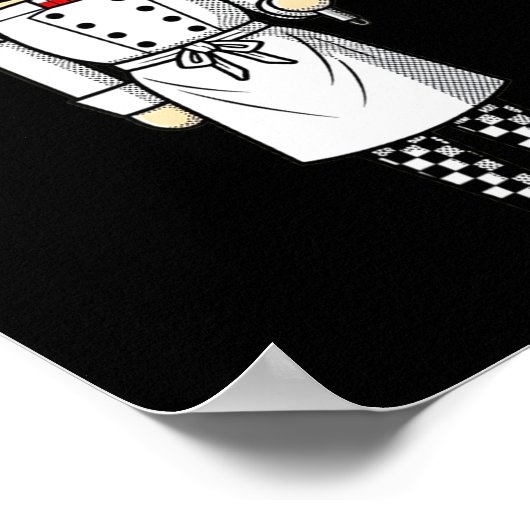 Chef Nutcracker Cook Hat Xmas  ポスター (角)