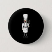 Chef Nutcracker Cook Hat Xmas  缶バッジ (正面)