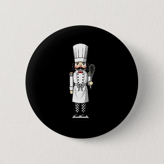 Chef Nutcracker Cook Hat Xmas  缶バッジ (正面)
