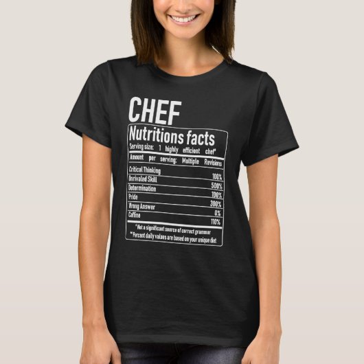Chef Nutrition Facts  Culinary Cooking Cooker Outf Tシャツ (正面)