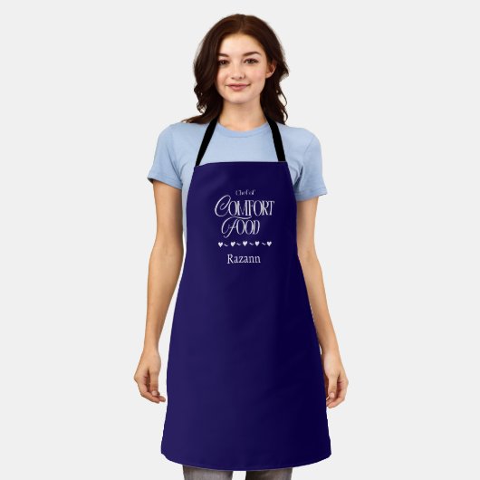 Chef of Comfort Food Editable Color Personalized エプロン (着用した状態)