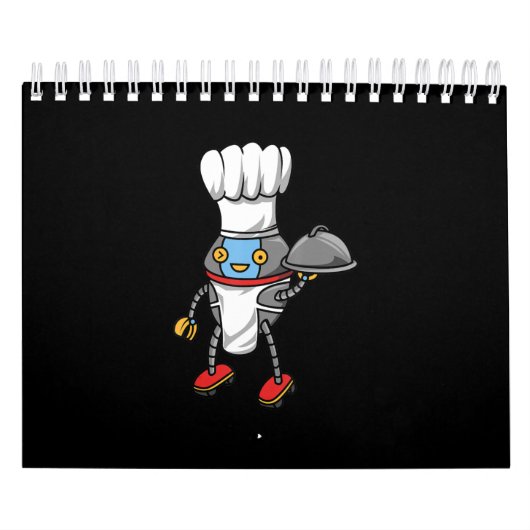 Chef Robotユーモアグラフィックデザイン-おもしろい料理 カレンダー (カバー)