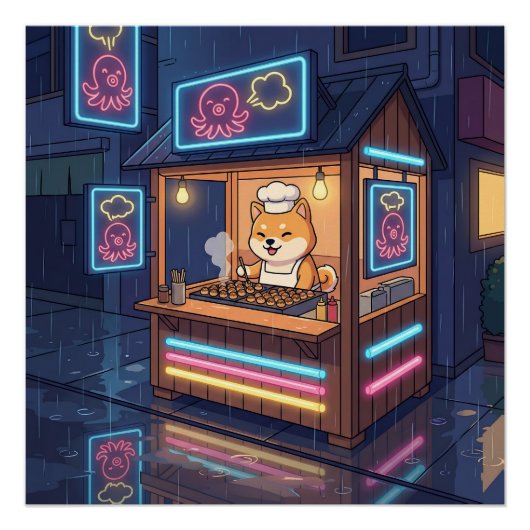 Chef Shiba's Neon Takoyaki Stand ポスター (正面)
