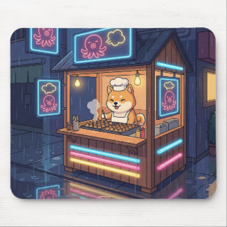 Chef Shiba's Neon Takoyaki Stand マウスパッド