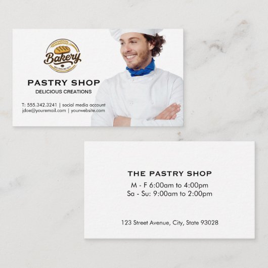 Chef Smiling | Bakery Logo 名刺 (正面/裏面)