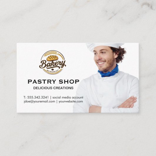 Chef Smiling | Bakery Logo 名刺 (正面)