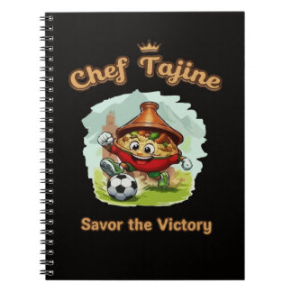 Chef Tajine Soccer Mascot – Funny Moroccan Food ノートブック