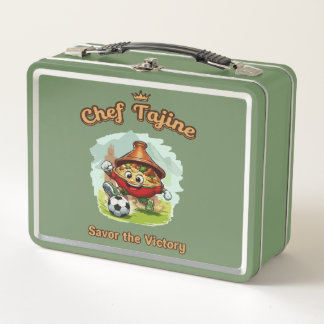 Chef Tajine Soccer Mascot – Funny Moroccan Food メタルランチボックス