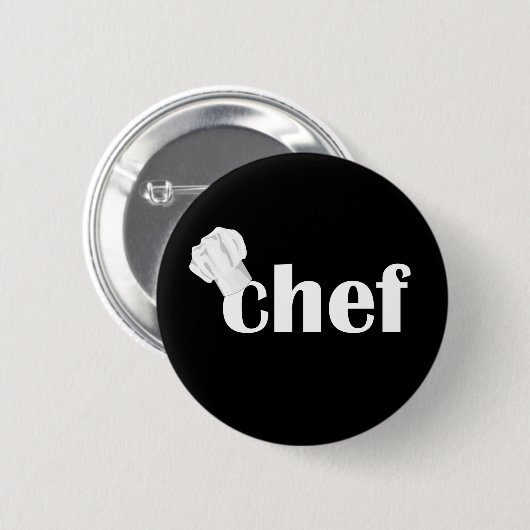 Chef Text Design button 缶バッジ (正面&裏面)