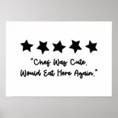 Chef Was Cute Trendy Wall Art Poster ポスター (正面)