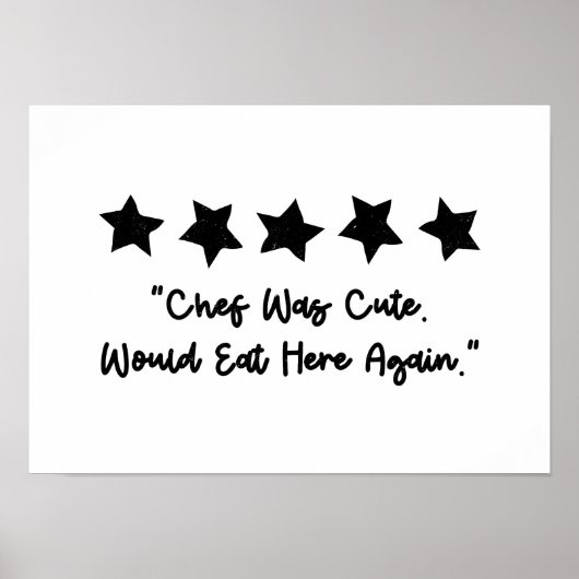 Chef Was Cute Trendy Wall Art Poster ポスター (正面)