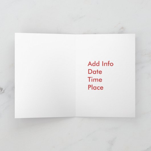 Chef with Coffee、追加文字 招待状 (内部)