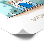 Chefchaouen city travel poster – モロッコ旅行 ポスター (角)