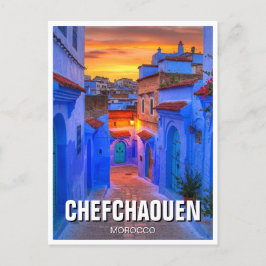 Chefchaouen Morocco旅行にサンセット ポストカード