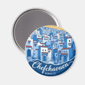 Chefchaouen Morocco旅行にサンセット マグネット (正面/裏面)