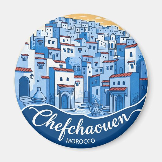 Chefchaouen Morocco旅行にサンセット マグネット (正面)