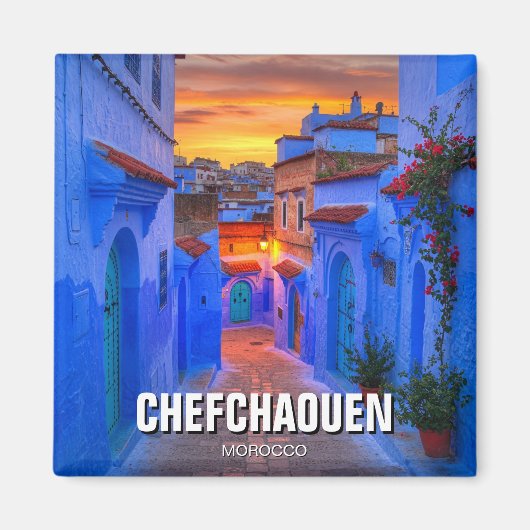 Chefchaouen Morocco旅行にサンセット マグネット (正面)